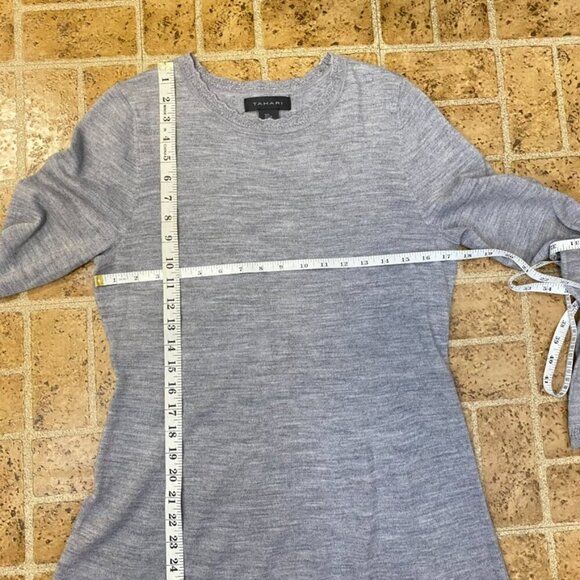 Tahari Gray Merino Wool Sweater Dress - Picture 11 of 12